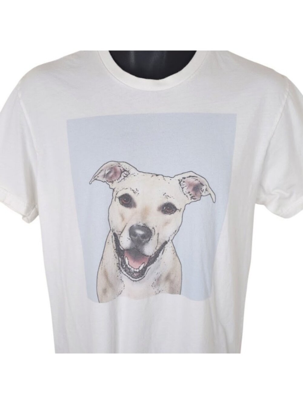 Pit Bull Terrier T Shirt Mens Size Large White Pittie Dog Lover SLIM FIT